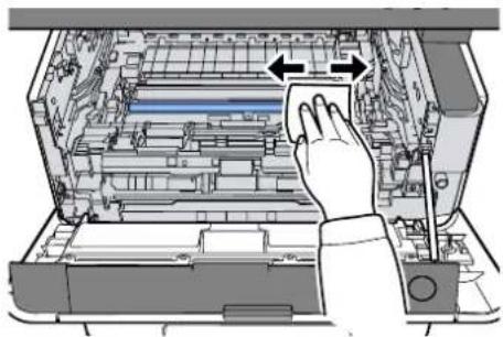 Utax P-4021DN - Brug en blød, tør klud til at tørre eventuelt papirstøv eller snavs af metalresistrullerne. - 1