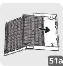 Diagram of a grid-patterned panel or enclosure with an arrow indicating direction, labeled '51a' (no text or symbols on the diagram itself)
