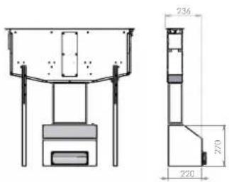 Technical drawing of a mechanical assembly with dimension annotations in millimeters
