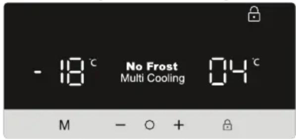- 18 °C No Frost 04 °C Multi Cooling M - ○ + 🔒