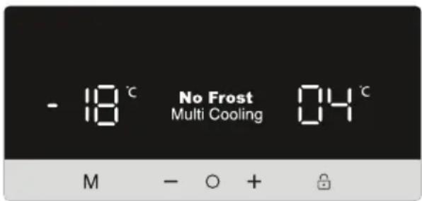 -18 °C No Frost Multi Cooling 04 °C M - ○ + 🔒