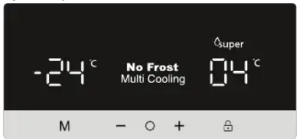 -24°C No Frost Multi Cooling 04°C super M - ○ + 🔒
