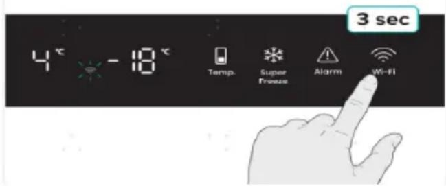 4 °C - 18 °C Temp. Super Freeze Alarm Wi-Fi 3 sek