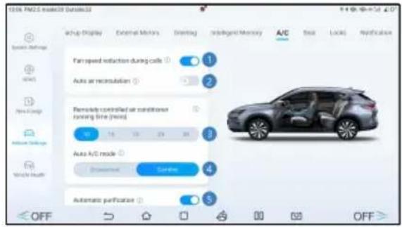 BYD SEAL U DM-i (2024) - Innstillinger for klimaanlegg - 2