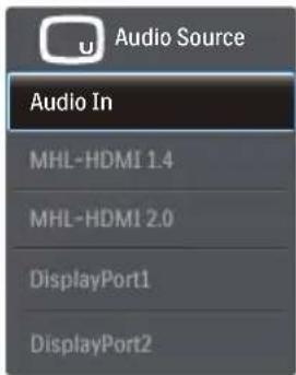 Audio Source Audio In MHL-HDMI 1.4 MHL-HDMI 2.0 DisplayPort1 DisplayPort2