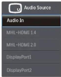 Audio Source Audio In MHL-HDMI 1.4 MHL-HDMI 2.0 DisplayPort1 DisplayPort2
