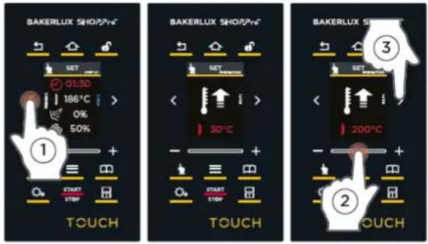 Unox BAKERLUX SHOP.Pro TOUCH XEFR-06EU-ETLV-MT - INDSTILLING AF FOROPVARMNING (VALGFRIT) - 1