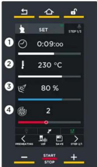 Unox BAKERLUX SHOP.Pro MASTER XEFR-03EU-EMRV-MT - 2B INDSTILLING AF PARAMETRE - 1