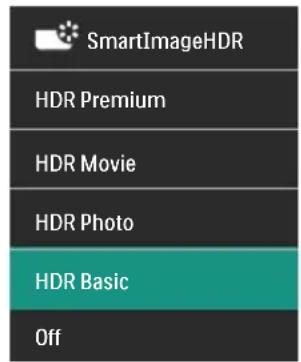 SmartImageHDR HDR Premium HDR Movie HDR Photo HDR Basic Off