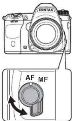 RICOH K-3 - 4フォーカスモード切替レバーをAFに合わせる - 1