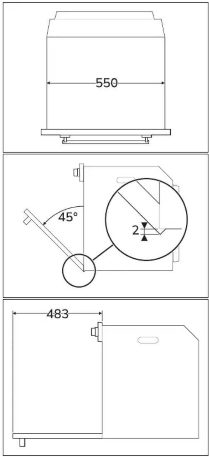 SMEG SFP67C1TPO - Apparatets pladsbehov (mm) - 3