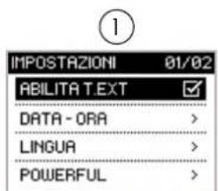 IMPOSTAZIONI 01/02 ABILITA TEXT DATA - ORA > LINGUA > POWERFUL >