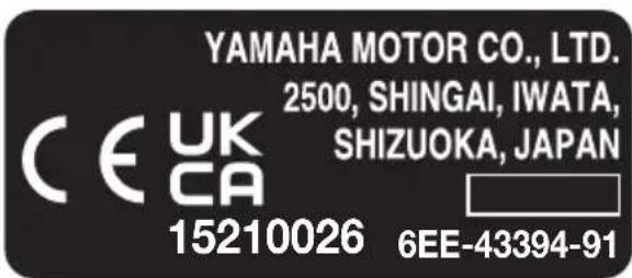YAMAHA F30 (2026) - Label med overensstemmelsesmærke - 2