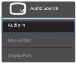 Audio Source Audio in MHL-HDMI DisplayPort