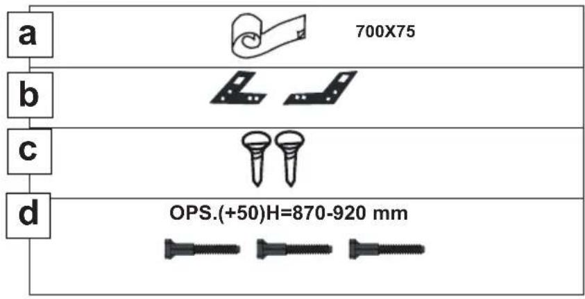 a 700X75 b c d OPS.(+50)H=870-920 mm