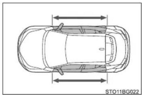 TOYOTA C-HR Hybrid (2016) - Kollisionstyper, som muligvis ikke udløser SRS-airbaggene (SRS-sideairbag og -gardinairbag) - 4