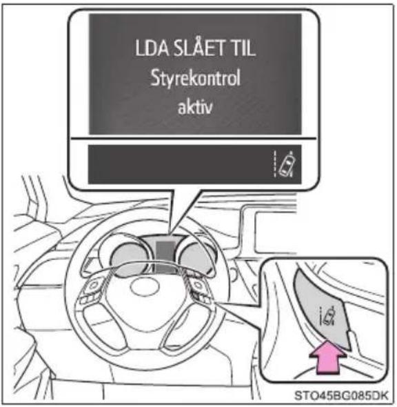 LDA SLÅET TIL Styrekontrol aktiv STO45BG085DK