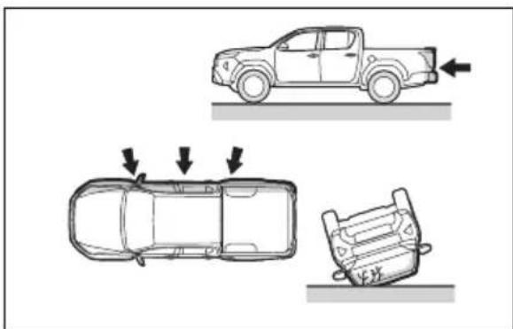 TOYOTA Hilux 48V (2025) - SRS-kollisjonsputene utløses ved et sammenstøt mot undersiden av bilen när - 2