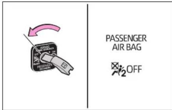 AIRBAG OFF PASSenger AIR BAG OFF