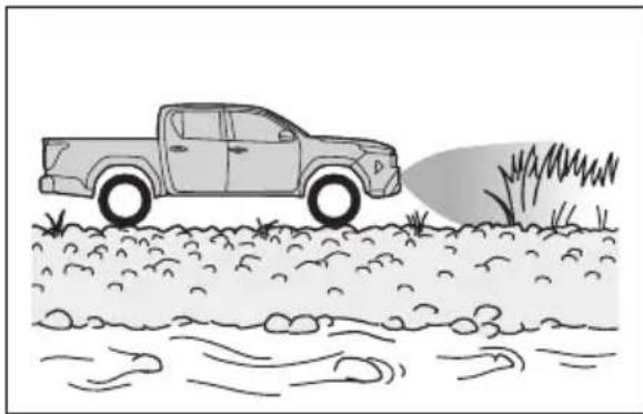 TOYOTA Hilux 48V (2025) - Situasjoner hvor systemet kan aktiveres selv om det ikke er noen sannsynlighet for kollisjon - 3
