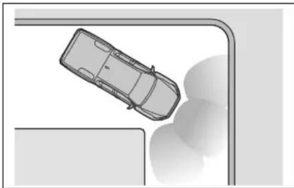 TOYOTA Hilux 48V (2025) - Situasjoner hvor systemet kan aktiveres selv om det ikke er noen sannsynlighet for kollisjon - 1