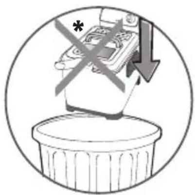 Illustration of a trash can with a crossed-out phone and downward arrow, no text or symbols present