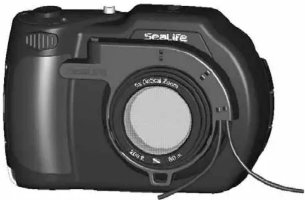 Black digital camera with visible lens and control buttons (no text or symbols on body)