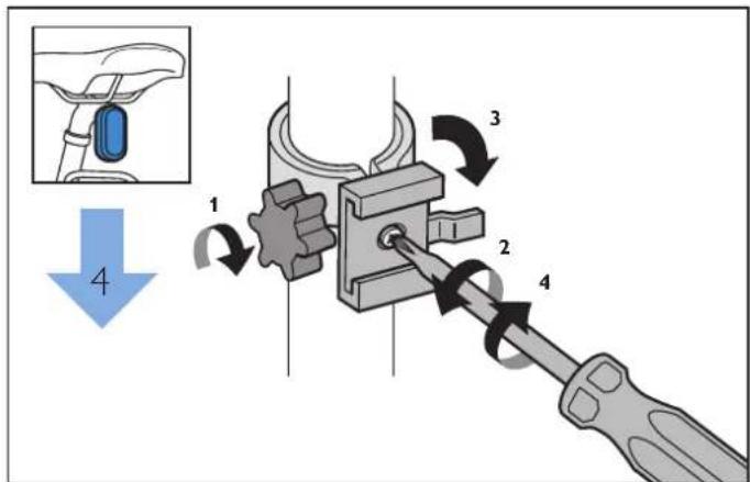Diagram illustrating a mechanical tool manipulation step with numbered steps and an inset showing the component being inserted.