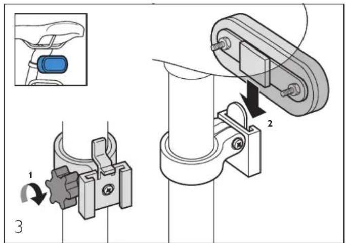 Technical diagram showing mechanical assembly steps with labeled components and directional arrows