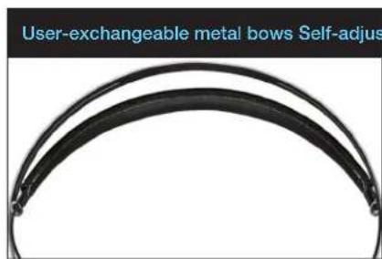 User-exchangeable metal bows Self-adjus