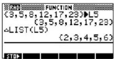 RAD FUNCTION (3,5,8,12,17,23)▶L5 (3,5,8,12,17,23) △LIST(L5) (2,3,4,5,6)