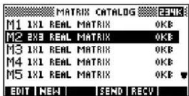 MATRIX CATALOG M1 1X1 REAL MATRIX OKB M2 2X3 REAL MATRIX OKB M3 1X1 REAL MATRIX OKB M4 1X1 REAL MATRIX OKB M5 1X1 REAL MATRIX OKB EDIT NEW | SEND RECV