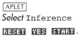APLET Select Inference RESET YES START.