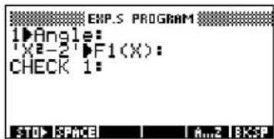 EXP.S PROGRAM 1Angle: 'X²-2'F1(X): CHECK 1: