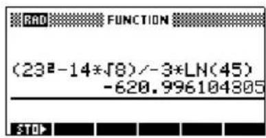 (23²-14*√8)/-3*LN(45) -620.996104805 STOP