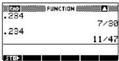 .284 .234 FUNCTION 7/30 11/47 STOP