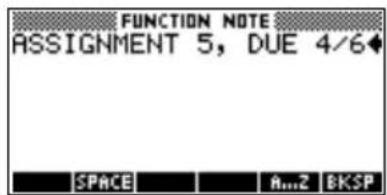 FUNCTION NOTE ASSIGNMENT 5, DUE 4/6♦ SPACE A...2 BKSP