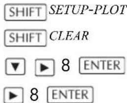SHIFT SETUP-PLOT SHIFT CLEAR ▼ ▶ 8 ENTER ▶ 8 ENTER