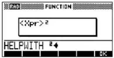 RAD FUNCTION ² HELPWITH 2← OK