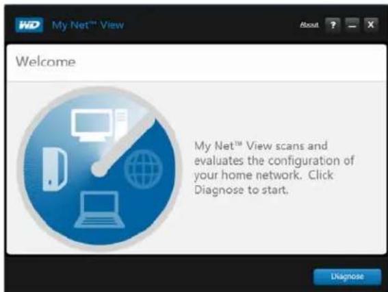 My Net™ View Welcome My Net™ View scans and evaluates the configuration of your home network. Click Diagnose to start. Diagnose