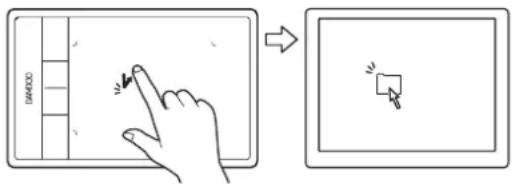 Diagram illustrating the process of inserting a device into a tablet, showing hand gesture and battery icon.