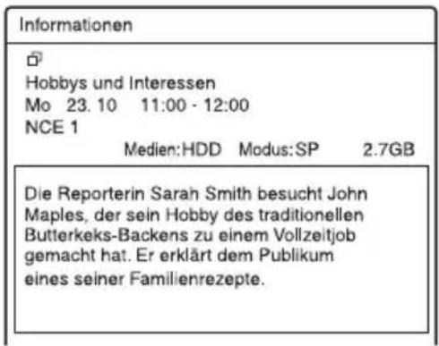 Informationen Hobbys und Interessen Mo 23.10 11:00 - 12:00 NCE 1 Medien: HDD Modus: SP 2.7GB Die Reporterin Sarah Smith besucht John Maples, der sein Hobby des traditionellen Butterkeks-Backens zu einem Vollzeitjob gemacht hat. Er erklärt dem Publikum eines seiner Familienrezepte.