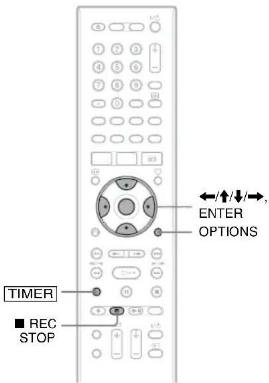 TIMER ■ REC STOP ENTER OPTIONS