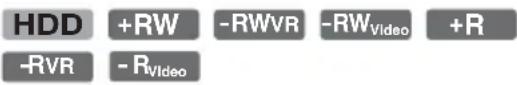 HDD +RW -RWvr -RWVideo +R -Rvr -RVideo
