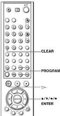 CLEAR PROGRAM ENTER +/+/+/+ ENTER