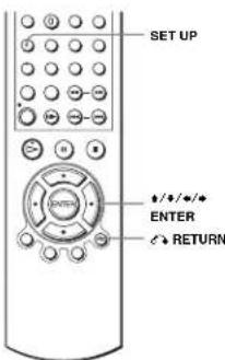 SET UP ENTER ENTER RETURN