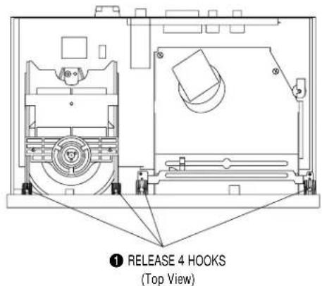 ① RELEASE 4 HOOKS (Top View)