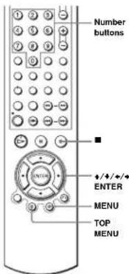 Number buttons + + + + ENTER MENU TOP MENU