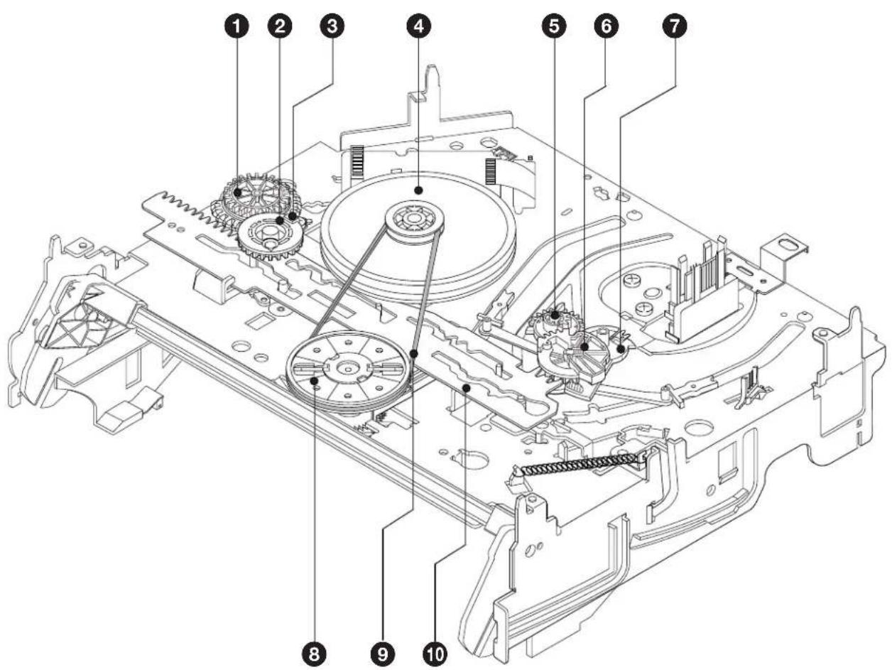 Technical diagram of a mechanical device with numbered components for identification