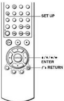 SET UP ENTER ENTER RETURN